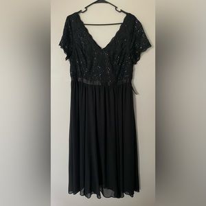 Torrid Black Sequin Lace Dress